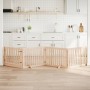 Puerta para perros plegable 4 paneles madera de álamo 320 cm