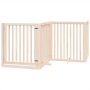 Puerta para perros plegable 4 paneles madera de álamo 320 cm