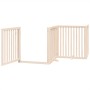 Puerta para perros plegable 4 paneles madera de álamo 320 cm