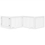 Puerta para perros plegable 4 paneles madera álamo blanca 320cm