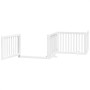 Puerta para perros plegable 4 paneles madera álamo blanca 320cm