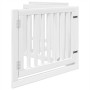 Puerta para perros plegable 4 paneles madera álamo blanca 320cm
