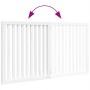 Puerta para perros plegable 2 paneles madera álamo blanca 160cm