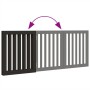 Puerta para perros plegable 3 paneles madera álamo negra 150 cm
