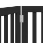 Puerta para perros plegable 3 paneles madera álamo negra 150 cm