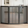 Puerta para perros plegable 3 paneles madera álamo negra 150 cm