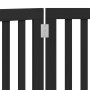 Puerta para perros plegable 3 paneles madera álamo negra 150 cm