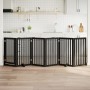 Puerta para perros plegable 6 paneles madera álamo negra 300 cm