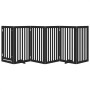 Puerta para perros plegable 6 paneles madera álamo negra 300 cm