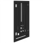 Puerta para perros plegable 6 paneles madera álamo negra 300 cm