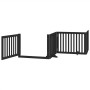 Puerta para perros plegable 4 paneles madera álamo negra 320 cm