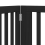 Puerta para perros plegable 4 paneles madera álamo negra 320 cm