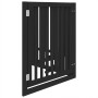 Puerta para perros plegable 4 paneles madera álamo negra 320 cm