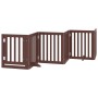 Puerta para perros plegable 6 paneles madera álamo marrón 300cm