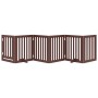 Puerta para perros plegable 6 paneles madera álamo marrón 300cm