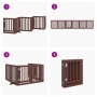 Puerta para perros plegable 6 paneles madera álamo marrón 300cm