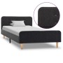 Estructura de cama de arpillera gris oscuro 90x200 cm