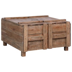 Mesa de centro de madera maciza reciclada 65x65x38 cm