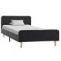 Estructura de cama de arpillera gris oscuro 90x200 cm