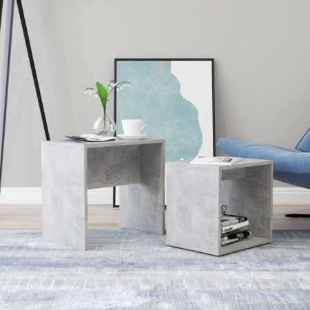 Set of concrete gray plywood coffee tables 48x30x45cm by vidaXL, Coffee table - Ref: Foro24-802889, Price: 39,23 €, Discount: %