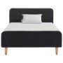 Estructura de cama de arpillera gris oscuro 90x200 cm