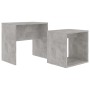 Juego de mesas de centro contrachapada gris hormigón 48x30x45cm de vidaXL, Mesas de centro - Ref: Foro24-802889, Precio: 39,2...