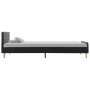 Estructura de cama de arpillera gris oscuro 90x200 cm