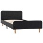 Estructura de cama de arpillera gris oscuro 90x200 cm