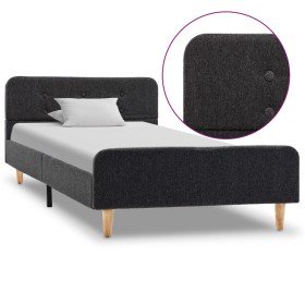 Estructura de cama de arpillera gris oscuro 100x200 cm