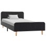 Estructura de cama de arpillera gris oscuro 100x200 cm