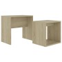 Set of oak-colored plywood coffee tables 48x30x45cm by vidaXL, Coffee table - Ref: Foro24-802888, Price: 33,70 €, Discount: %