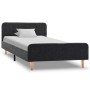 Estructura de cama de arpillera gris oscuro 100x200 cm