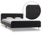 Estructura de cama de arpillera gris oscuro 90x200 cm