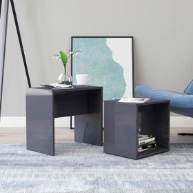 Glossy gray plywood center table set 48x30x45 cm by vidaXL, Coffee table - Ref: Foro24-802893, Price: 30,72 €, Discount: %