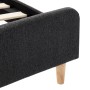 Estructura de cama de arpillera gris oscuro 90x200 cm