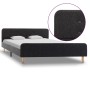 Estructura de cama de arpillera gris oscuro 140x200 cm