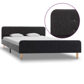 Estructura de cama de arpillera gris oscuro 140x200 cm Estructura de cama de arpillera gris oscuro 140x200 cm