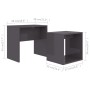 Mitteltisch-Set aus glänzend grauem Sperrholz, 48 x 30 x 45 cm von vidaXL, Couchtisch - Ref: Foro24-802893, Preis: 30,72 €, R...