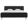 Estructura de cama de arpillera gris oscuro 140x200 cm