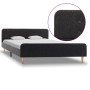 Estructura de cama de arpillera gris oscuro 90x200 cm