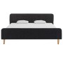 Estructura de cama de arpillera gris oscuro 90x200 cm