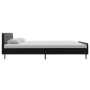 Estructura de cama de arpillera gris oscuro 90x200 cm