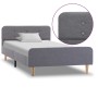Estructura de cama sin colchón tela gris claro 90x200 cm