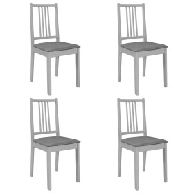 Dining chairs with solid gray wood cushions, 4 units by vidaXL, dining chairs - Ref: Foro24-247639, Price: 229,04 €, Discount: %
