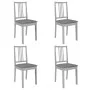 Dining chairs with solid gray wood cushions, 4 units by vidaXL, dining chairs - Ref: Foro24-247639, Price: 230,08 €, Discount: %