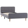 Estructura de cama sin colchón tela gris claro 90x200 cm