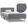 Estructura de cama de tela gris claro 100x200 cm