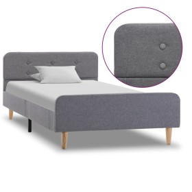 Estructura de cama de tela gris claro 100x200 cm