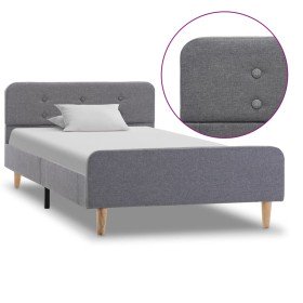 Estructura de cama de tela gris claro 100x200 cm Estructura de cama de tela gris claro 100x200 cm