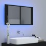 Badezimmerspiegelschrank mit LED-Licht aus schwarzem Acryl 80x12x45 cm von vidaXL, Badezimmerwaschtische - Ref: Foro24-804965...